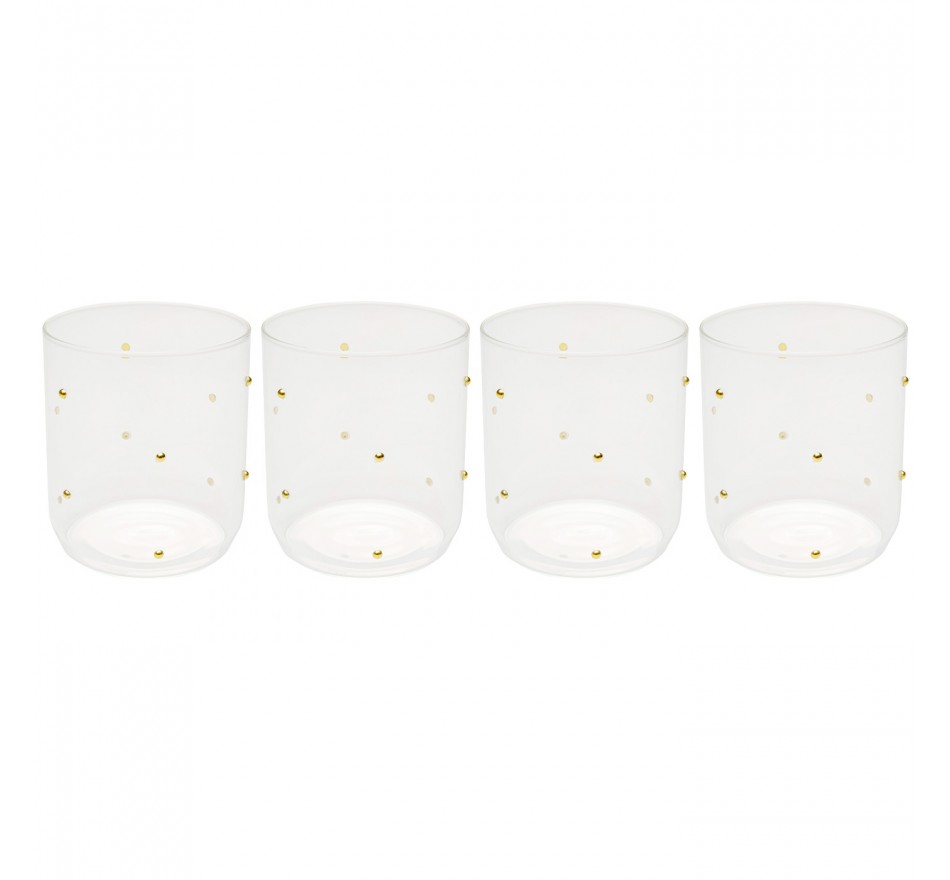 Waterglazen Glam Dots goud (4/set) Kare Design