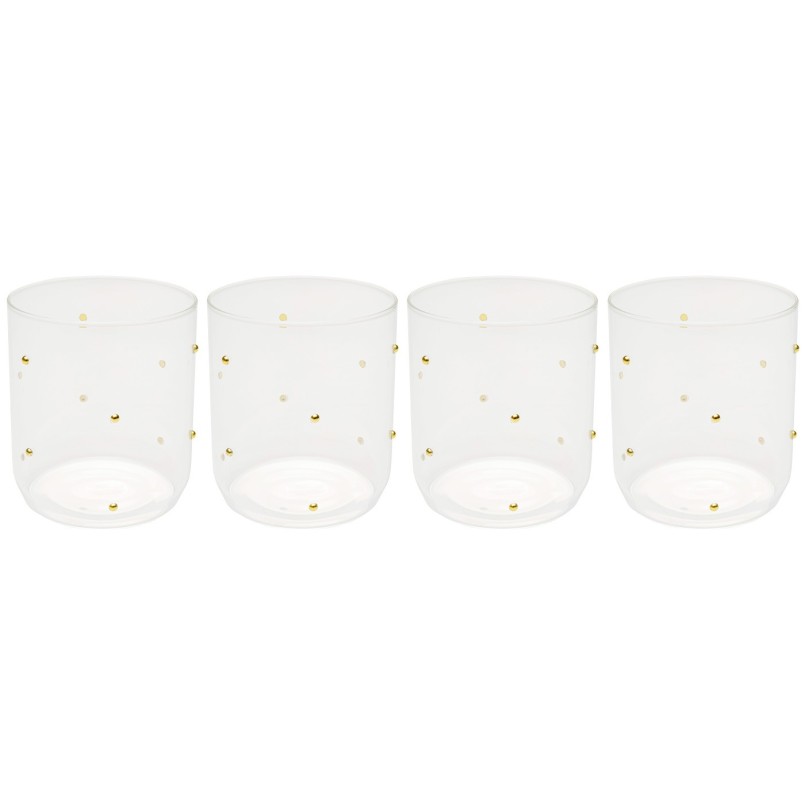 Waterglazen Glam Dots goud (4/set) Kare Design