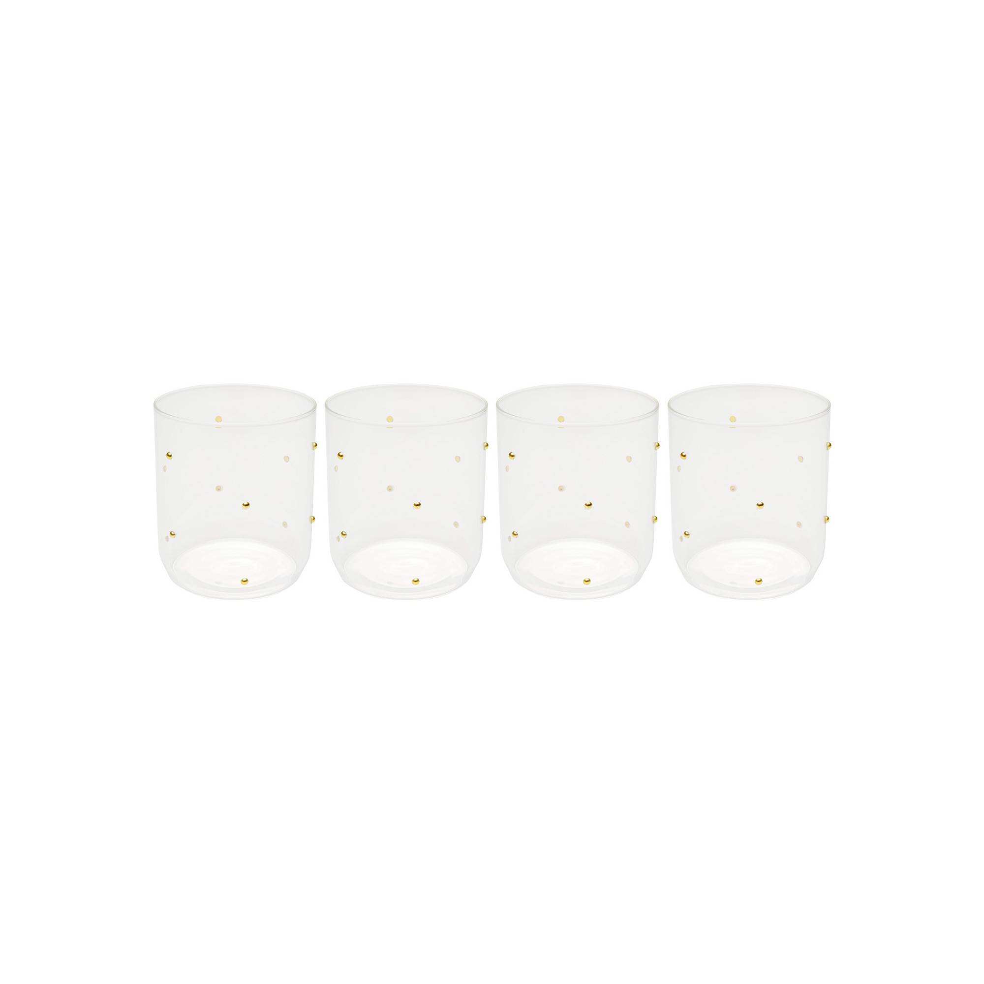 Waterglazen Glam Dots goud (4/set) Kare Design