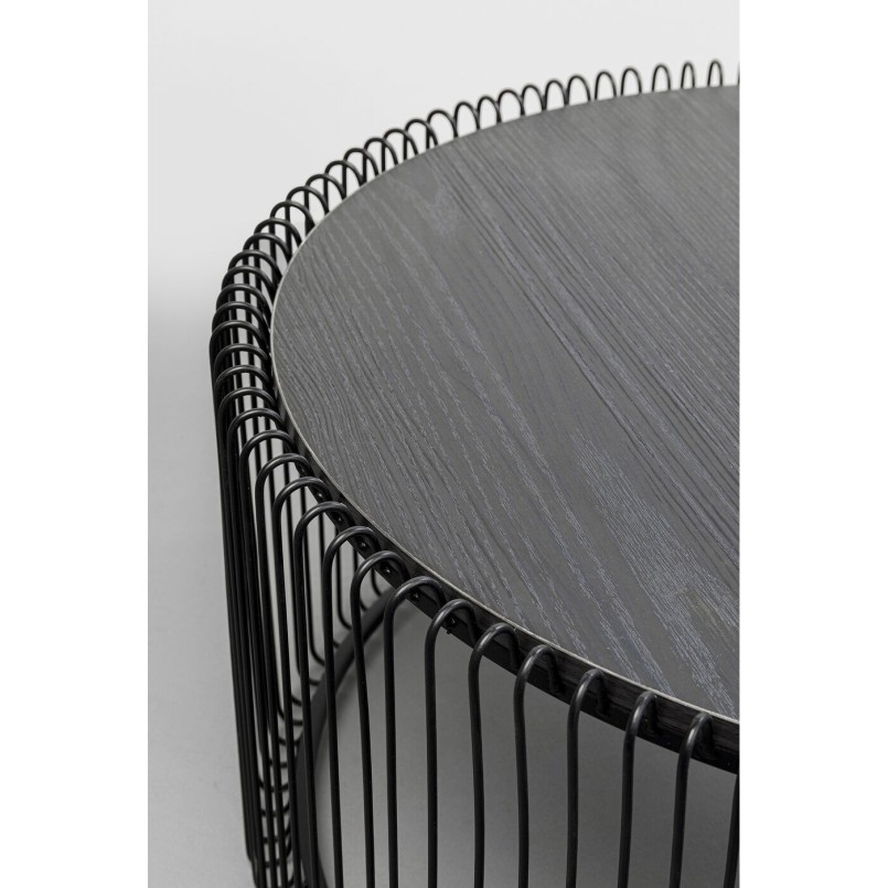 Table basse Wire noire bois (2/Set)