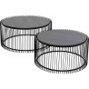 Table basse Wire noire bois (2/Set)