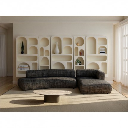 Corner Sofa Bow right black and white Kare Design