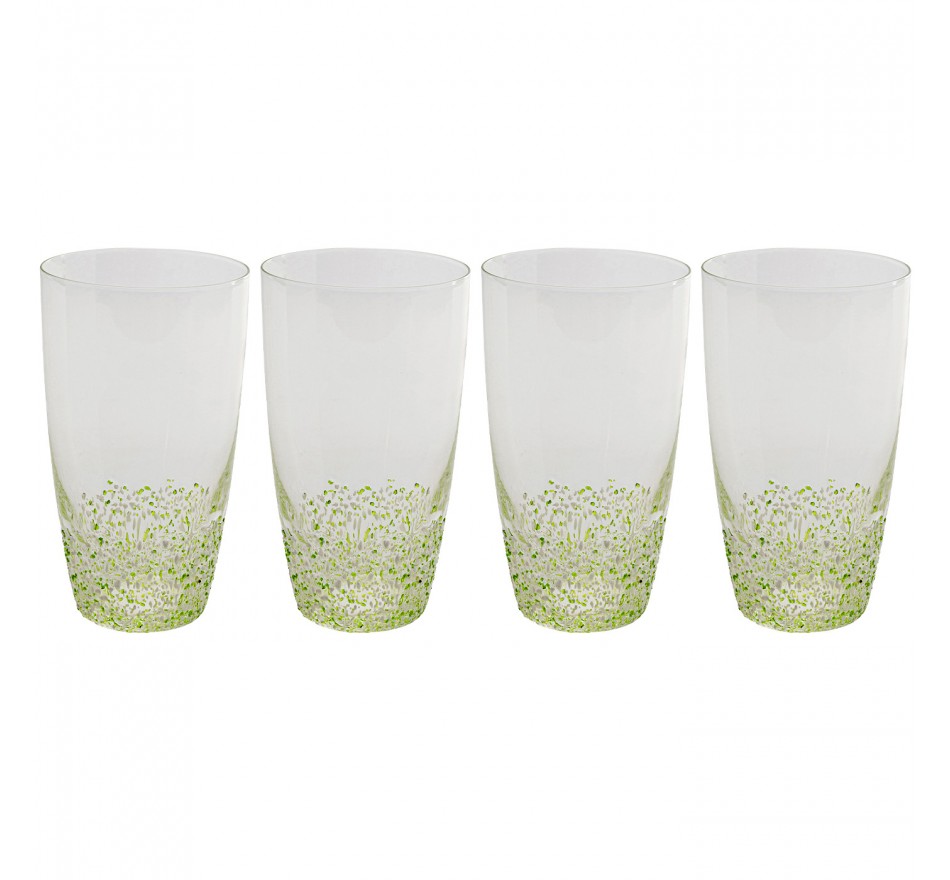 Water Glass Confetti green (4/set) Kare Design