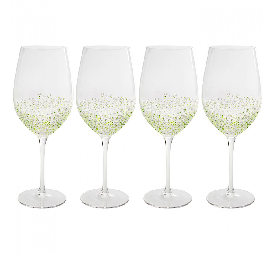 Wine Glass Confetti green (4/set) Kare Design
