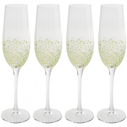 Champagneglazen Confetti groen (4/set) Kare Design
