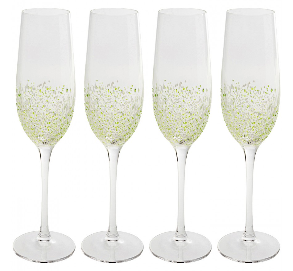 Champagneglazen Confetti groen (4/set) Kare Design