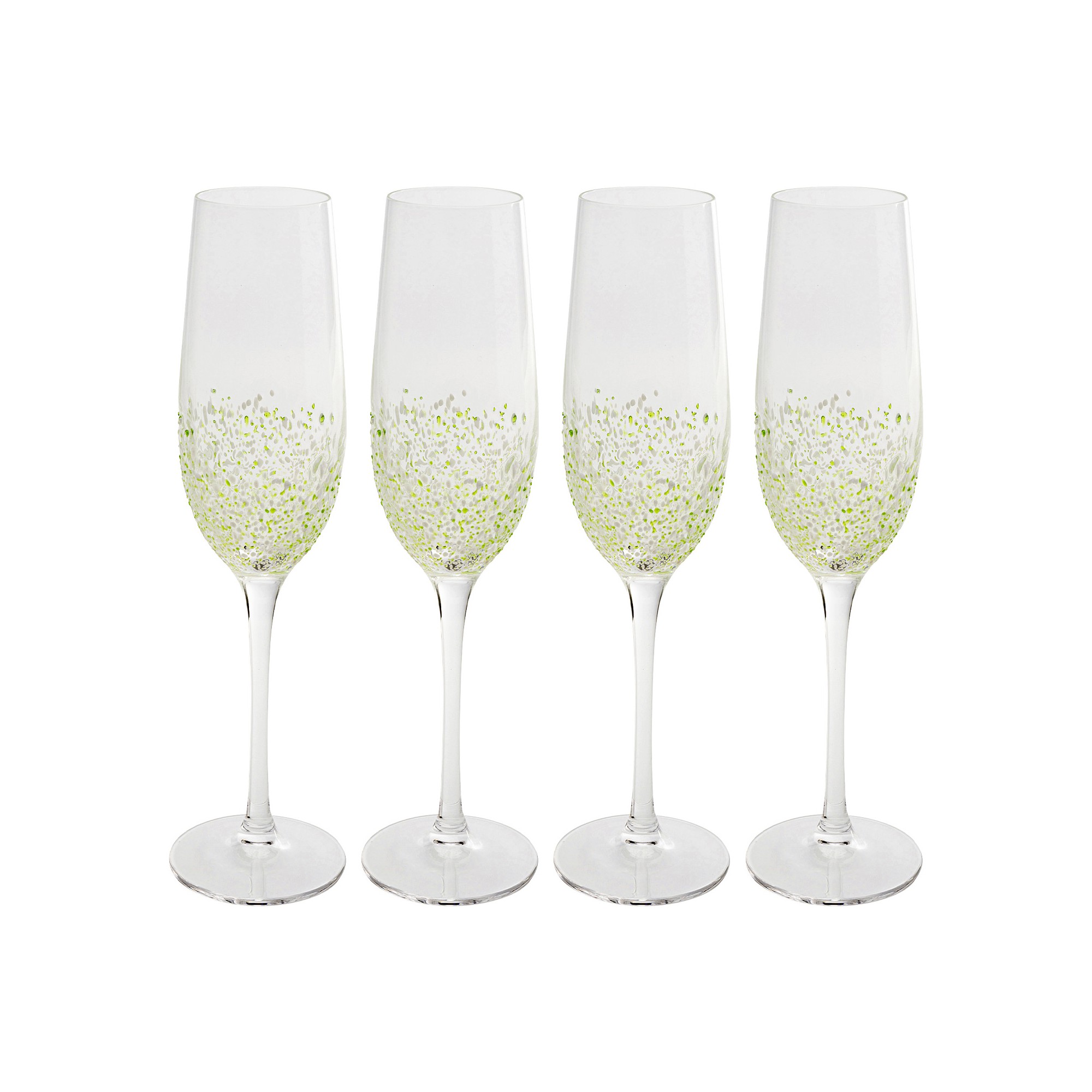 Champagneglazen Confetti groen (4/set) Kare Design