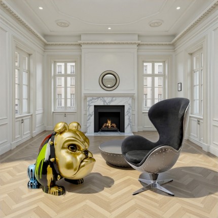 Swivel Armchair Lounge gun metal Kare Design