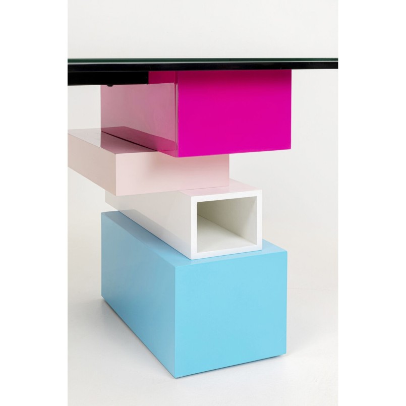 Bureau Pixel avec plateau verre 200x90cm
