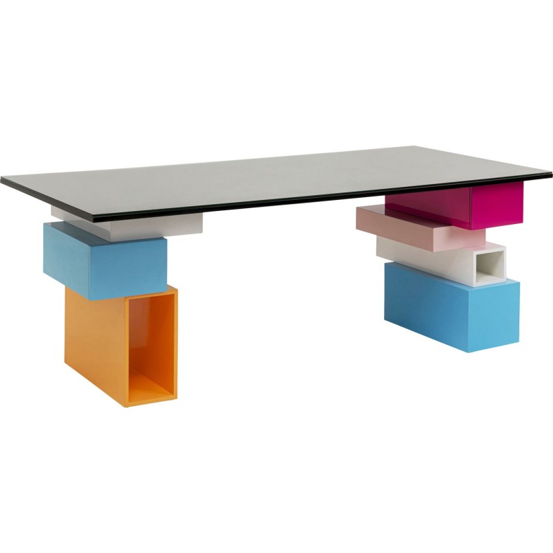 Bureau Pixel avec plateau verre 200x90cm