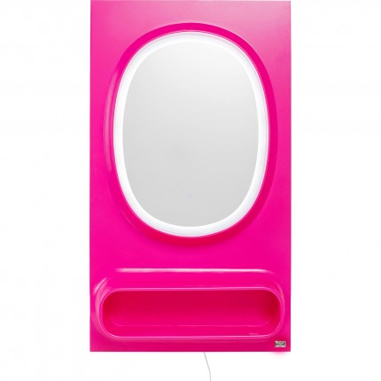 Mirror Aero LED 141x80cm pink Kare Design