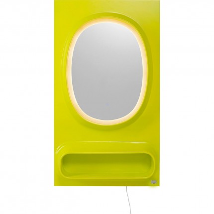 Mirror Aero LED 141x80cm green Kare Design