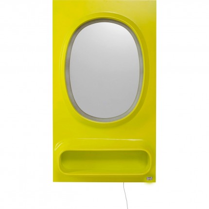 Mirror Aero LED 141x80cm green Kare Design