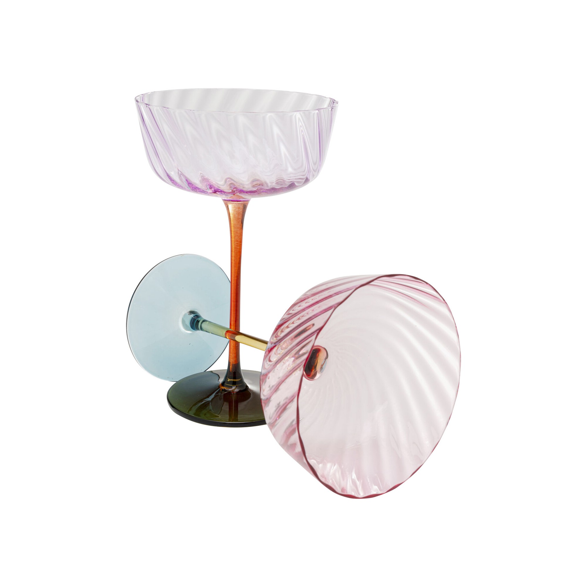 Verre à champagne Twist 18cm ass.