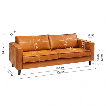 Sofa Neo 3-Zits grijs Kare Design