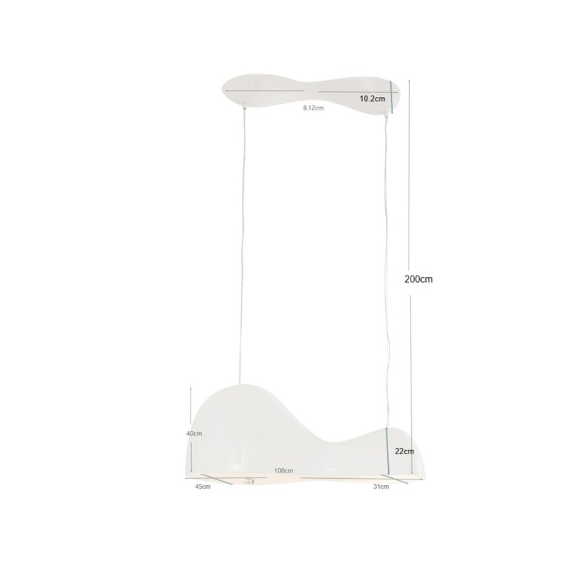 Suspension Cloud Beam Double blanc 100cm