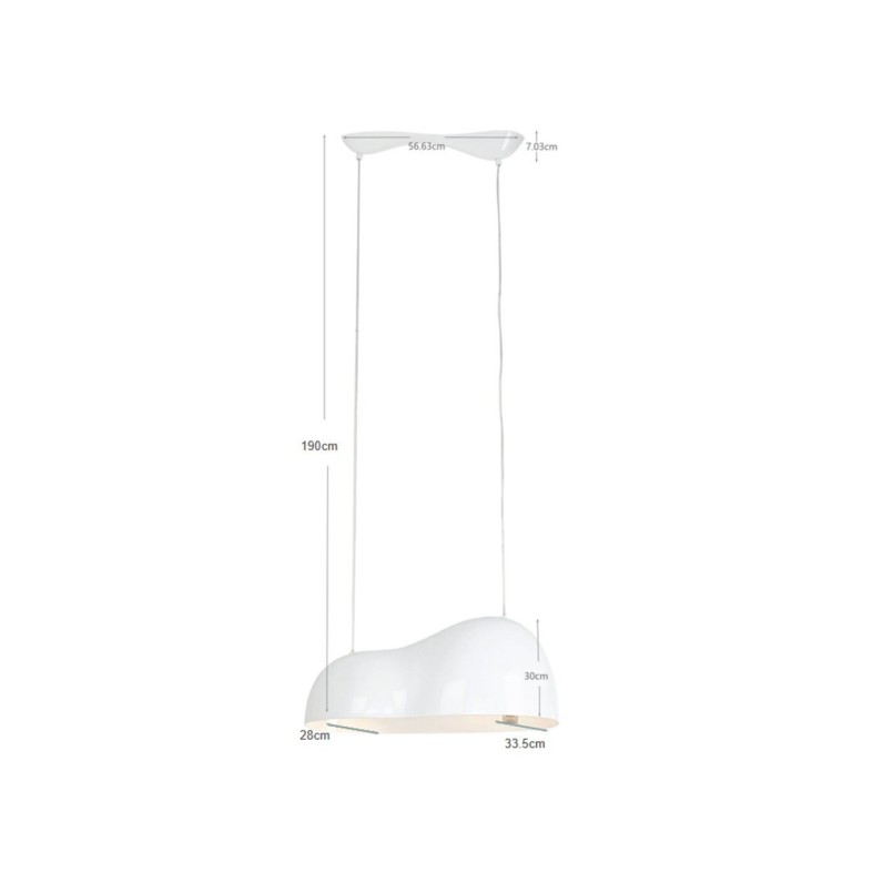 Suspension Cloud Beam Double silver 70cm