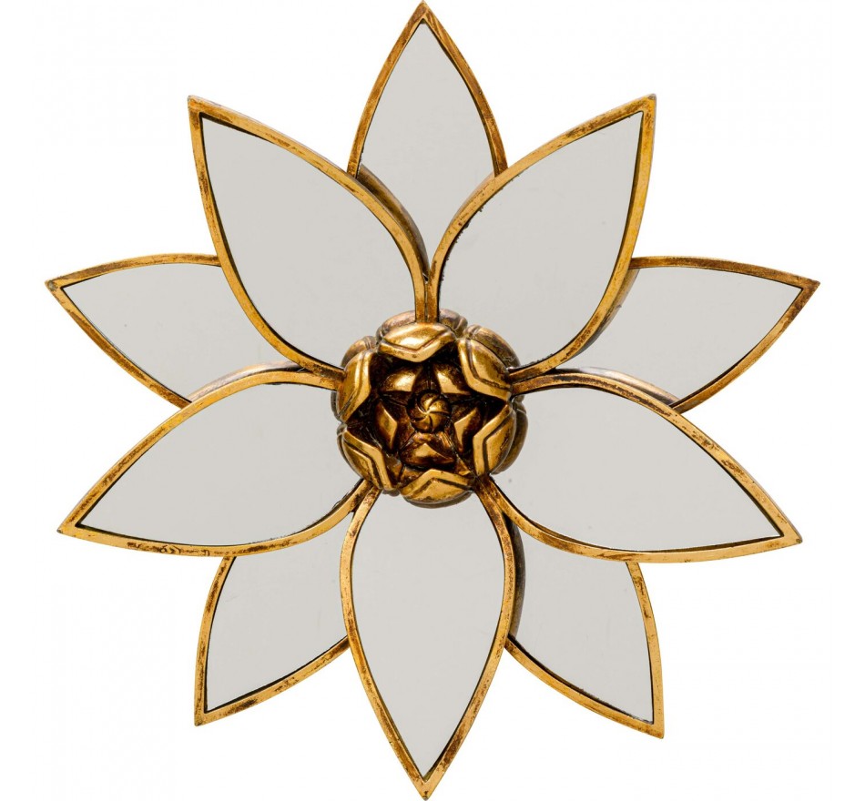 Wanddecoratie spiegel lotus Ø32cm Kare Design