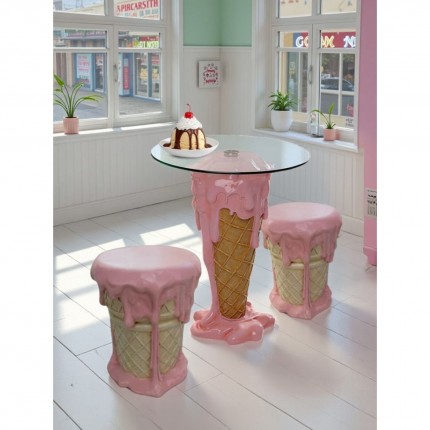 Stool ice cream 38cm pink Kare Design