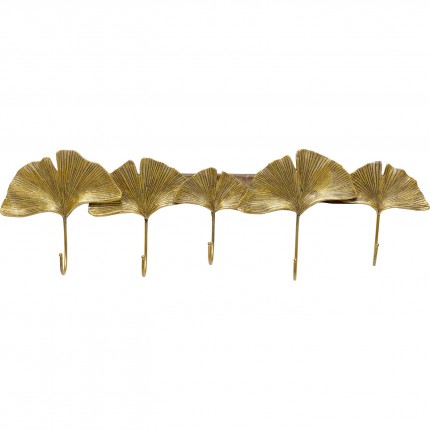 Wall Coat Rack ginkgo leaves gold Kare Design