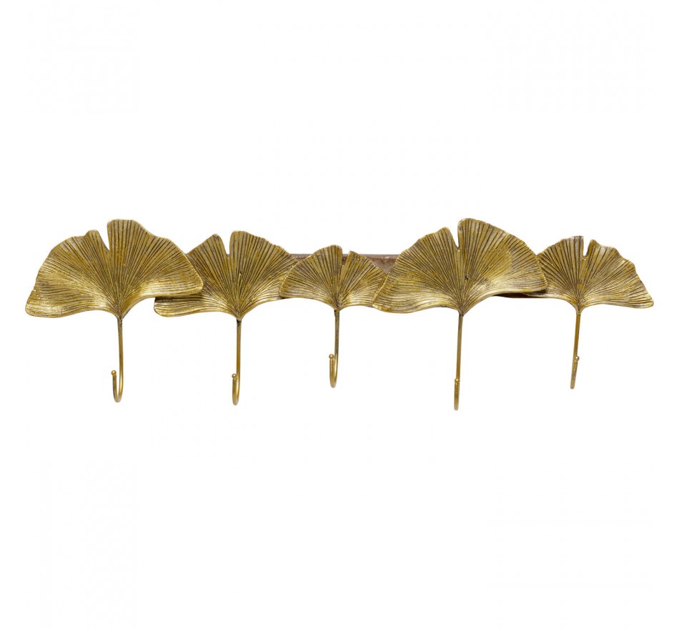 Wall Coat Rack ginkgo leaves gold Kare Design