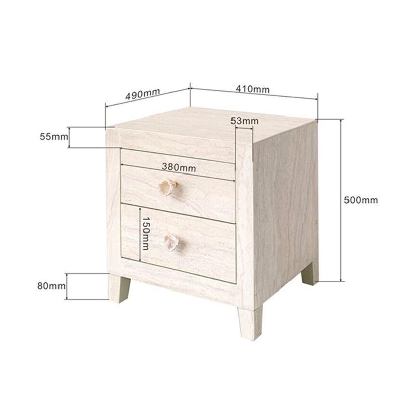 Nachtkastje Travertino 2 lades Kare Design