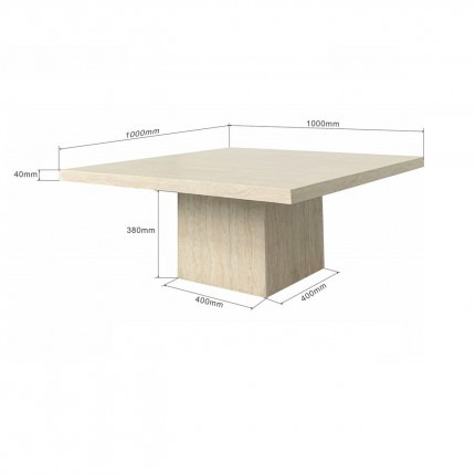 Salontafel Travertino 100x100cm Kare Design