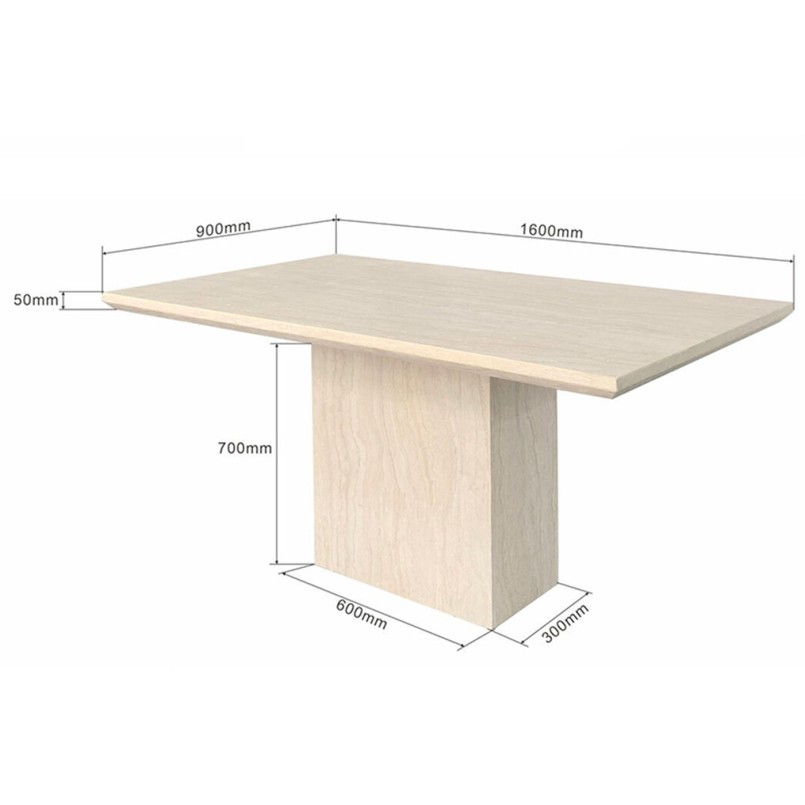 Table Travertino 160x90cm Kare Design