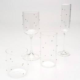 Waterglazen hoog Glam Dots zilver (4/set) Kare Design