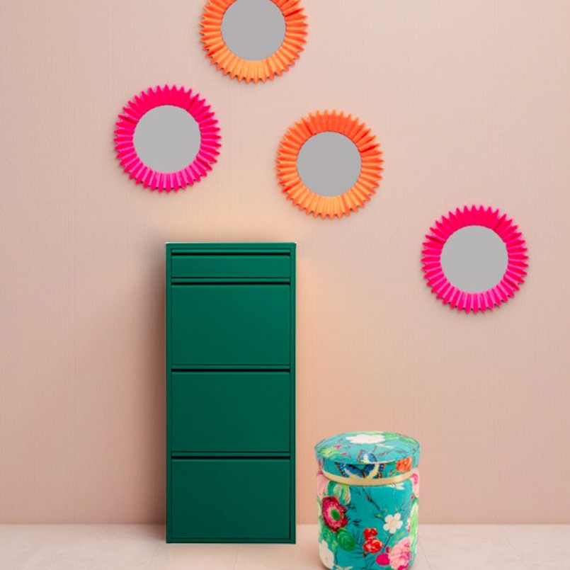 Schoenenkast Caruso groen 3+1 laden Kare Design