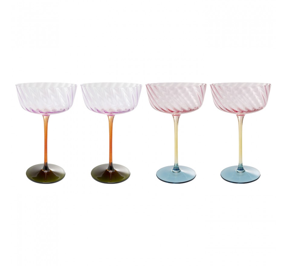 Champagne Glass Twist (4/set) Kare Design