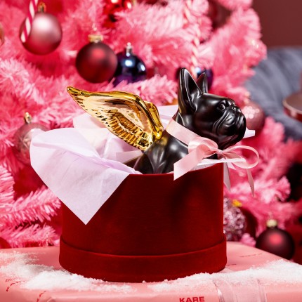 Woonaccessoires zwart bulldog gouden vleugels Kare Design