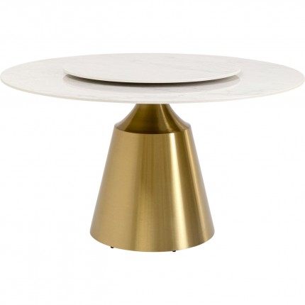 Table Lucia Ø135cm white and gold Kare Design