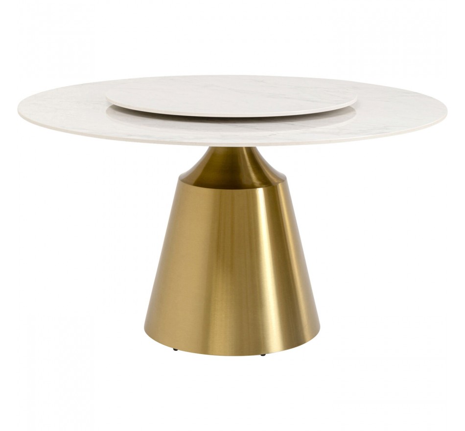 Table Lucia Ø135cm white and gold Kare Design