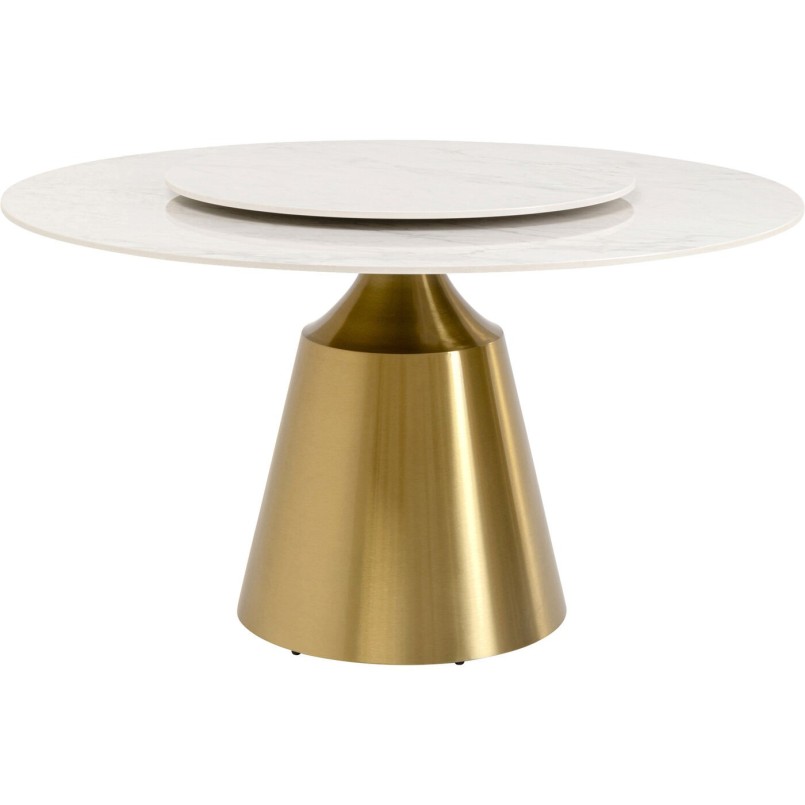 Eettafel Lucia Ø135cm wit en goud Kare Design