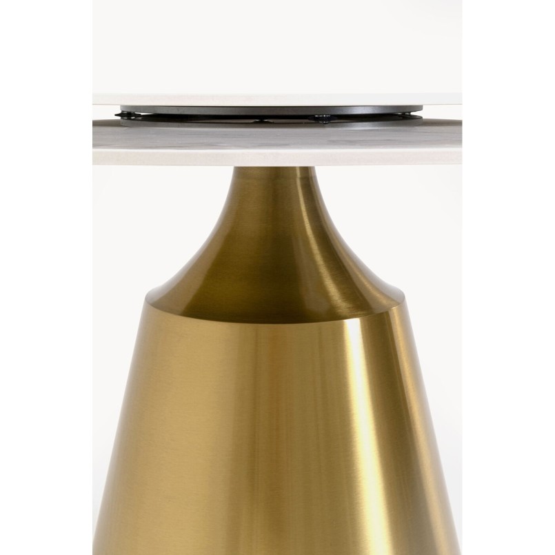 Table Lucia Ø135cm white and gold Kare Design