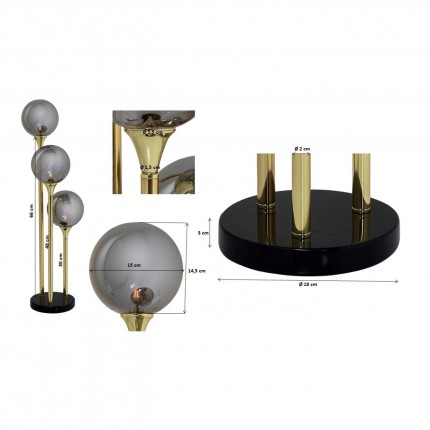 Vloerlamp Al Capone Tre 83cm zwart Kare Design