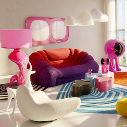 Armchair Glow Wave white Kare Design