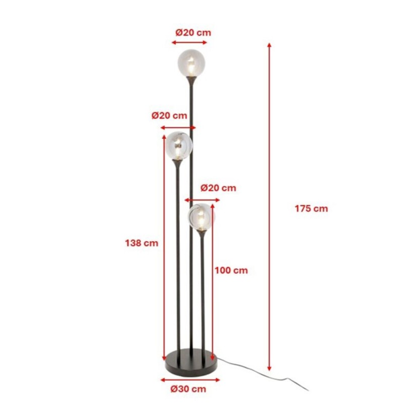 Vloerlamp Al Capone 175cm zwart Kare Design