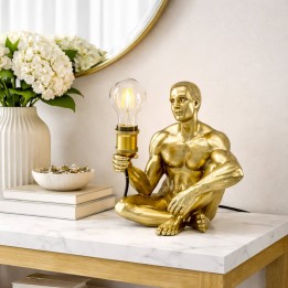 Zittende bronzen mannenlamp - Kare Design