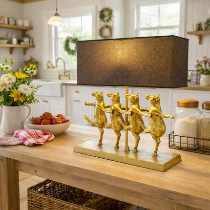Table Lamp dancing cows gold Kare design