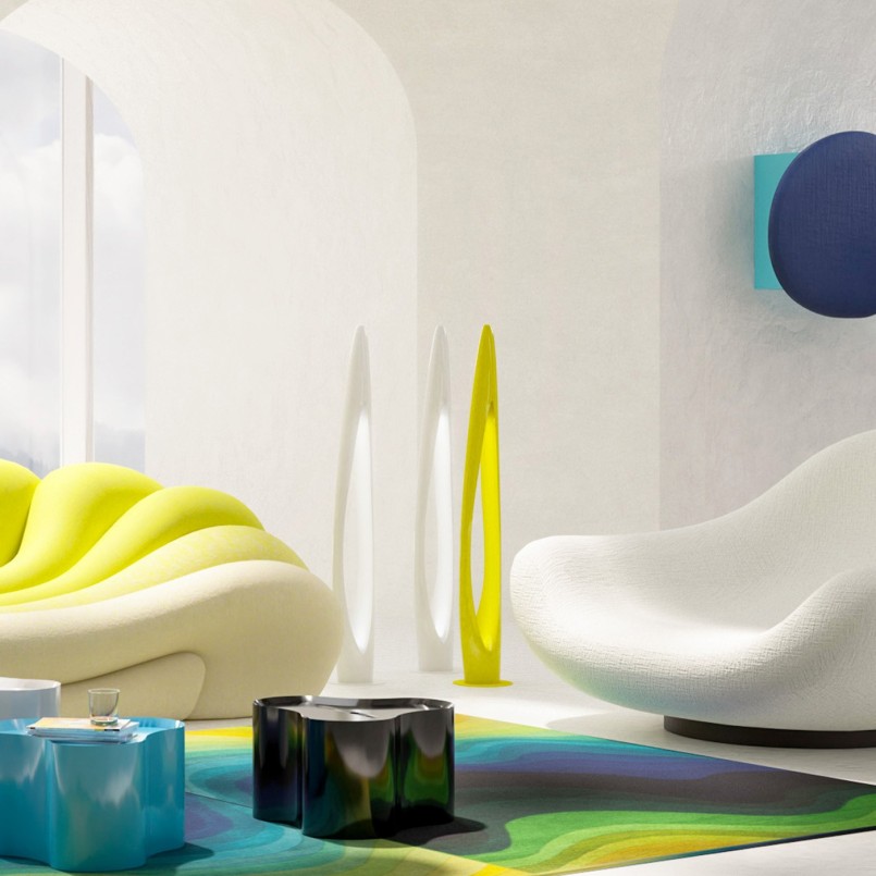 Floor Lamp Flow Flame 132cm green Kare Design