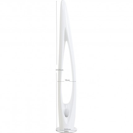 Vloerlamp Flow Flame 132cm wit Kare Design