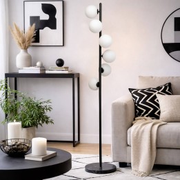 Staande lamp in wit glas en zwart marmer - Scala Balls - Kare Design