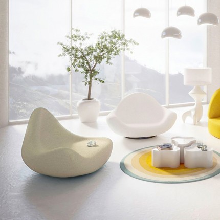 Fauteuil Glow Wave XL creme Kare Design