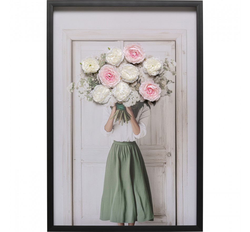 Canvas Picture woman bouquet 3D spring 64x94cm Kare Design
