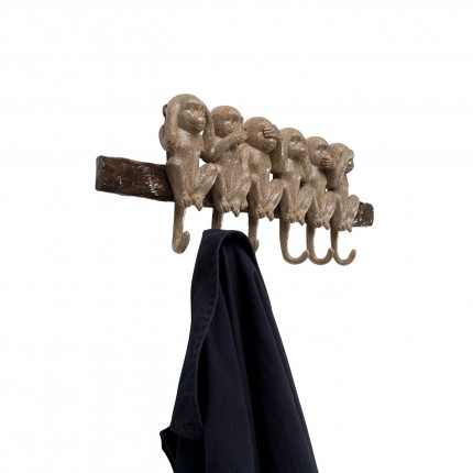 Wall Coat Rack wise monkeys 59cm Kare Design