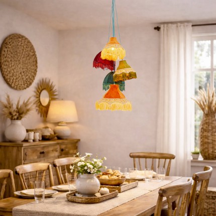 Hanglamp Saloon Fringes 5 Kare Design