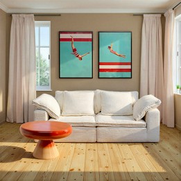 Framed Picture diving 73x103cm Kare Design