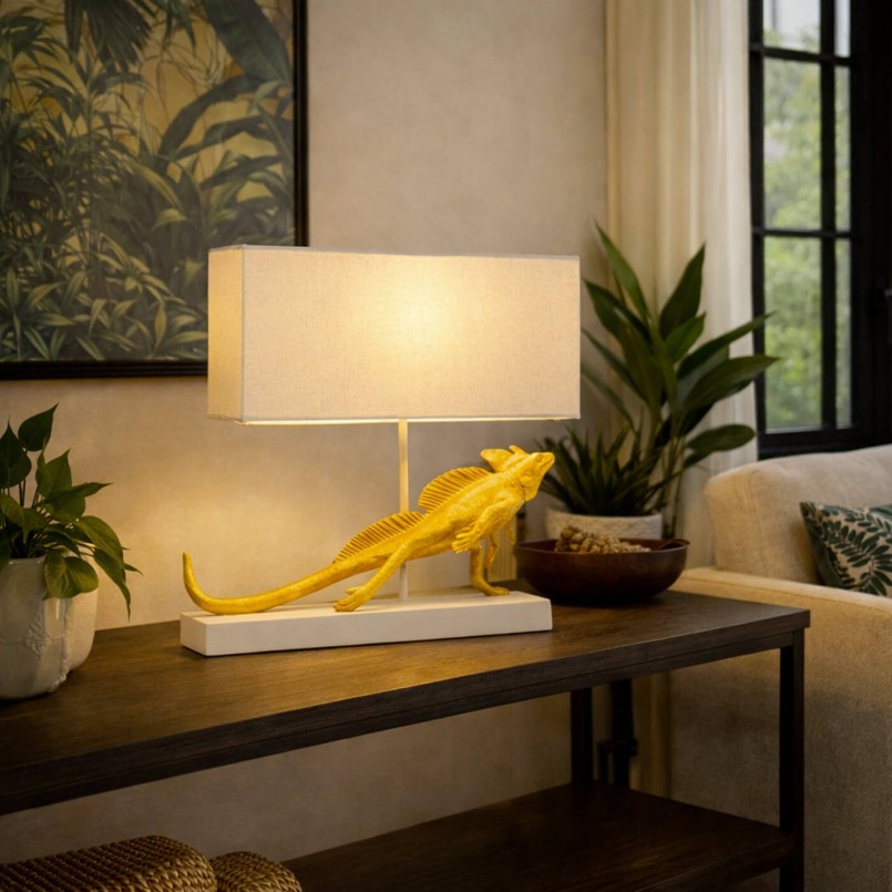 Table lamp gold iguana Kare Design
